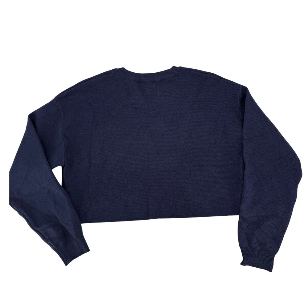 Hippie Rose California West Coast Cropped Sweater Navy‎ Blue Varisty Boho Chic - Picture 3 of 7
